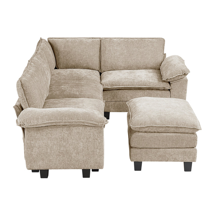 Dublin - (6)5-Piece Modular Sectional with Ottoman