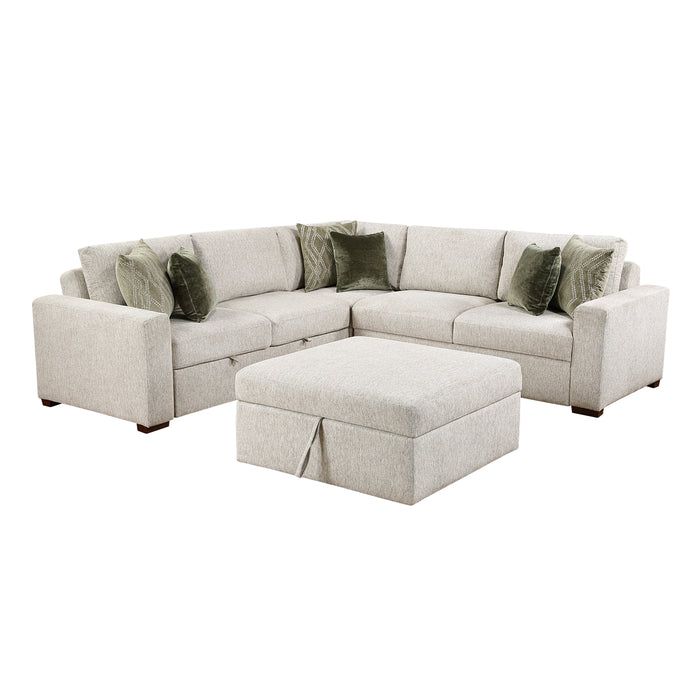 Isla - (5)4-Piece Sectional with Pull-out Bed and Ottoman