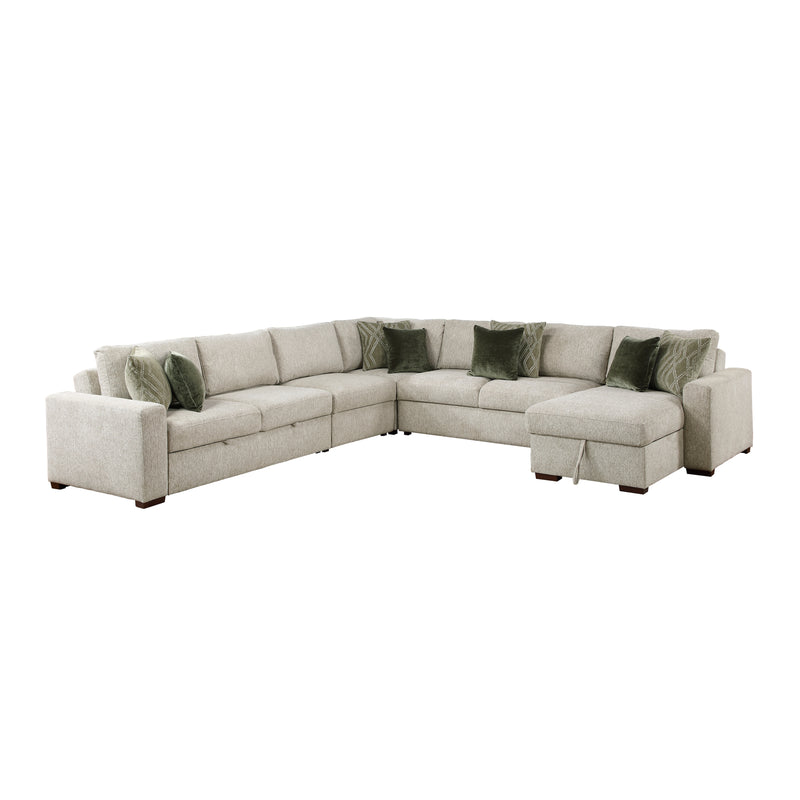 Isla - (6)5-Piece Sectional with Reversible Chaise and Pull-out Bed