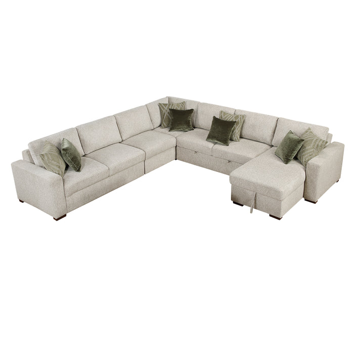 Isla - (6)5-Piece Sectional with Reversible Chaise and Pull-out Bed
