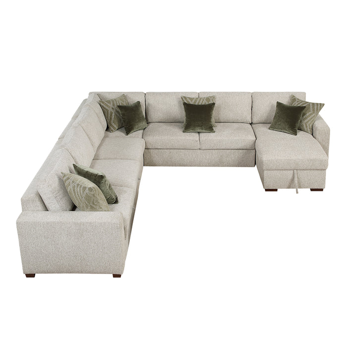 Isla - (6)5-Piece Sectional with Reversible Chaise and Pull-out Bed