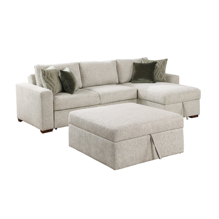 Isla - (4)3-Piece Sectional with Convertible and Reversible Chaise,  Hidden Storage, Click Motion Back and Ottoman