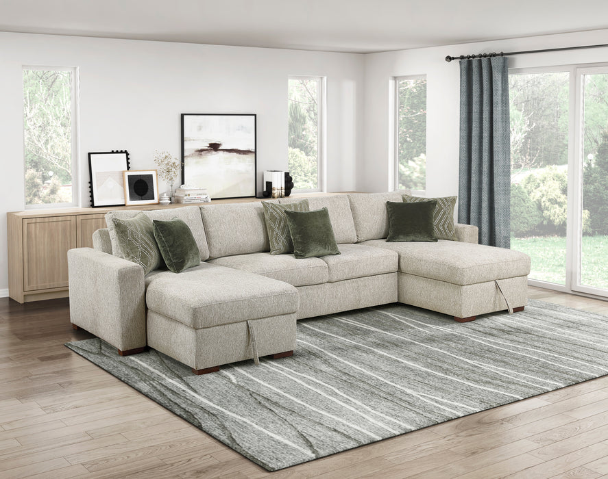 Isla - (4)3-Piece Sectional with Convertible and Reversible Chaise,  Hidden Storage, Click Motion Back