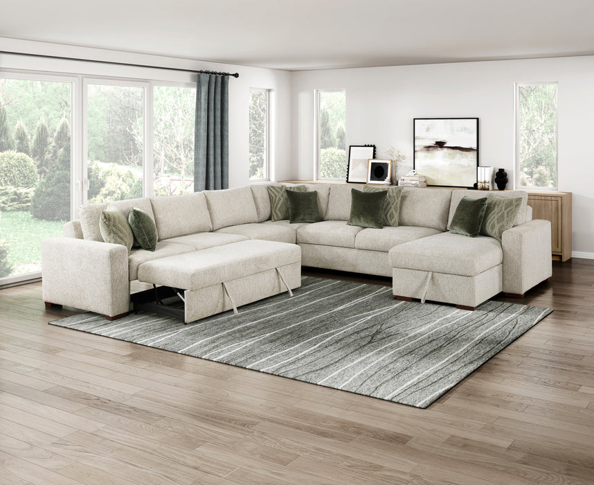 Isla - (6)5-Piece Sectional with Reversible Chaise and Pull-out Bed
