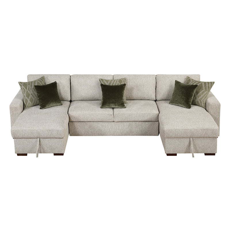 Isla - (4)3-Piece Sectional with Convertible and Reversible Chaise,  Hidden Storage, Click Motion Back