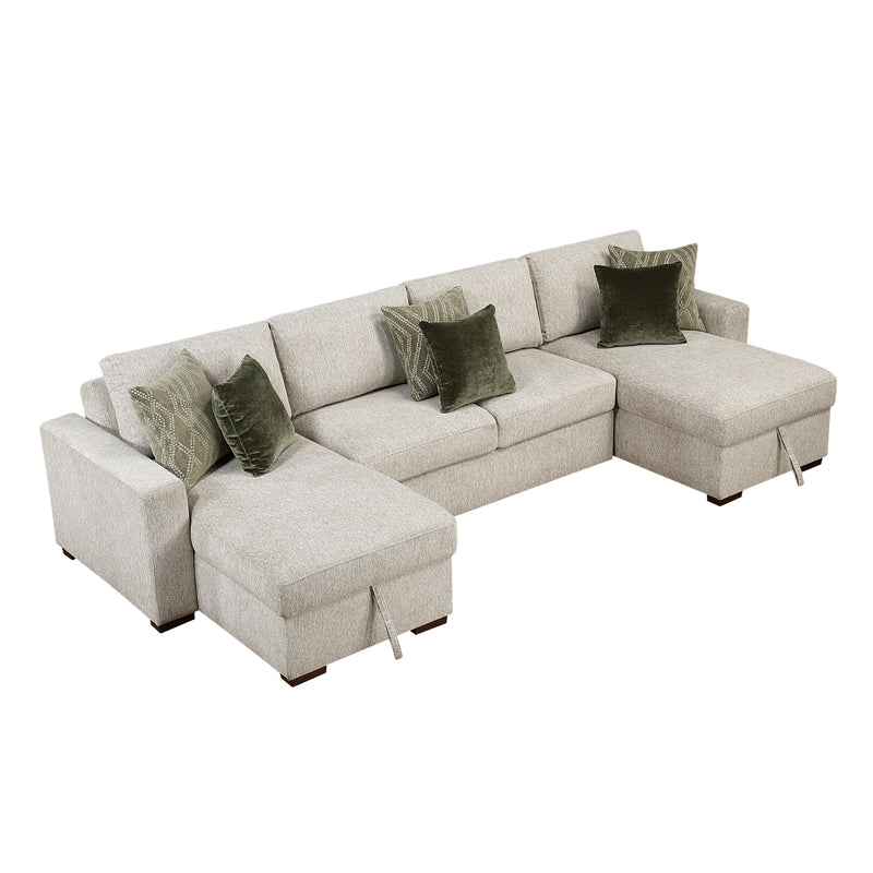 Isla - (4)3-Piece Sectional with Convertible and Reversible Chaise,  Hidden Storage, Click Motion Back
