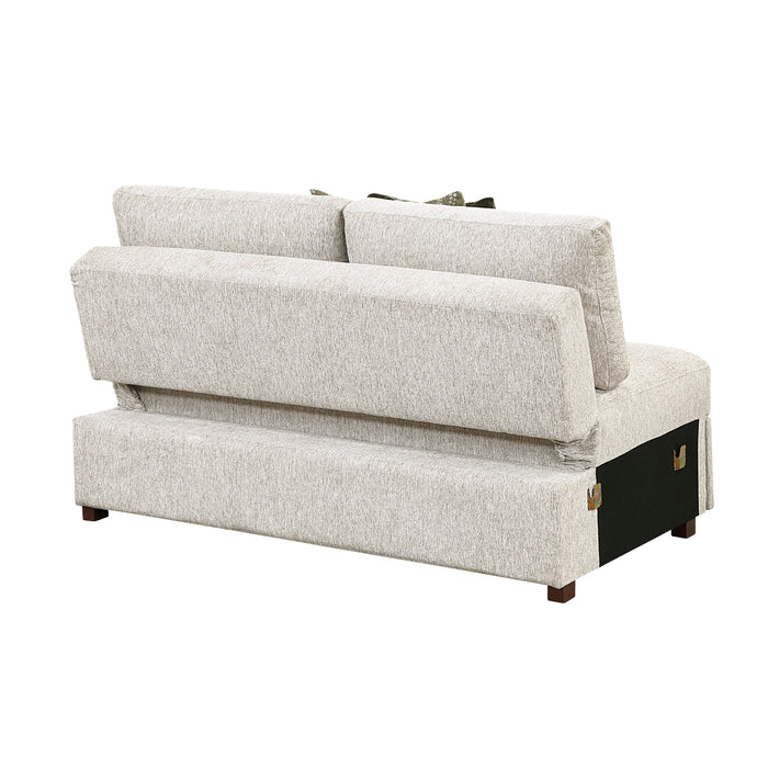 Isla - (4)3-Piece Sectional with Reversible Chaise, Pull-out Bed, Hidden Storage and Ottoman, Click Motion Back