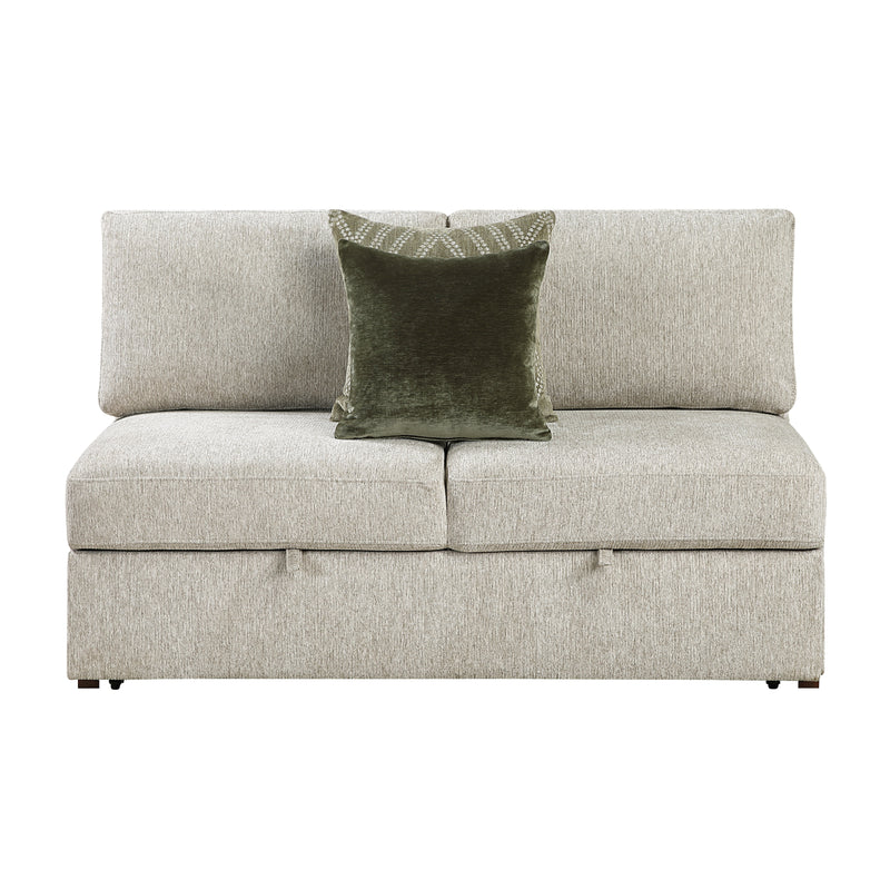 Isla - (4)3-Piece Sectional with Reversible Chaise, Pull-out Bed, Hidden Storage and Ottoman, Click Motion Back