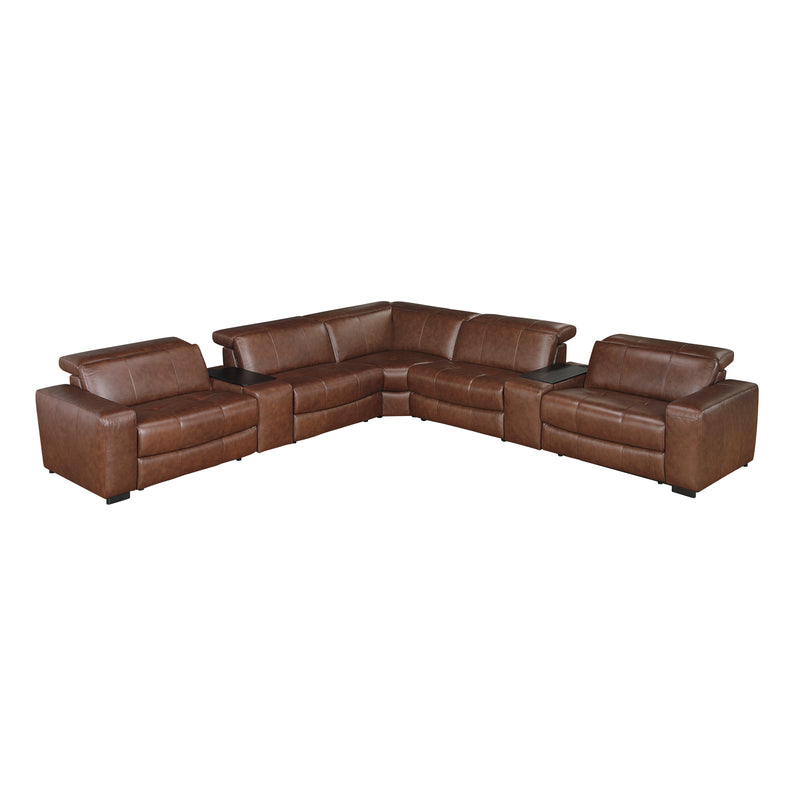 Sutton - (7)7-Piece Modular Power Reclining Sectional with Power Headrests and Charging Ports