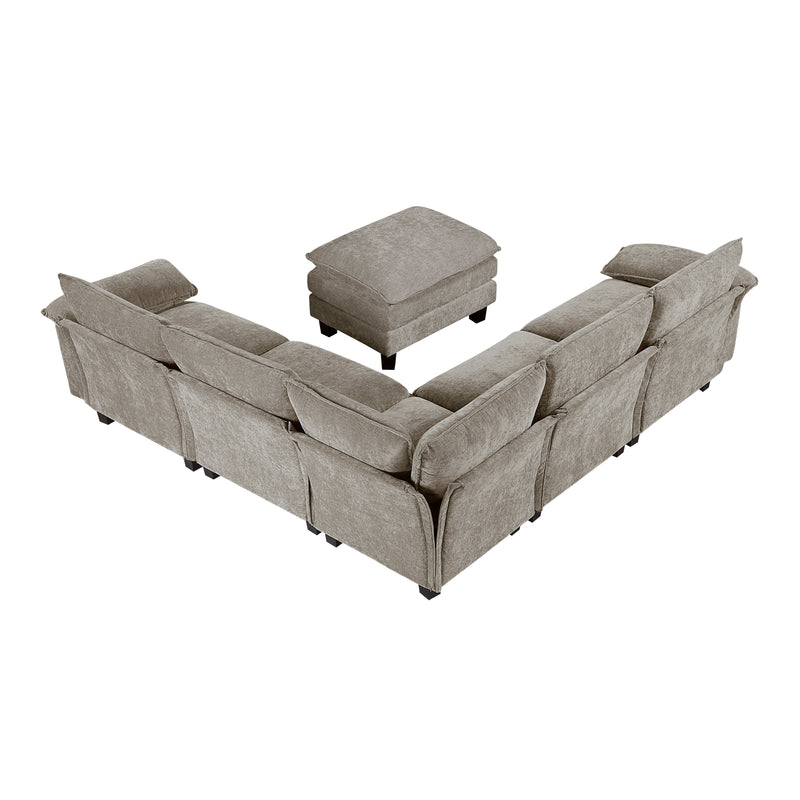 Dublin - (7)6-Piece Modular Sectional with Ottoman