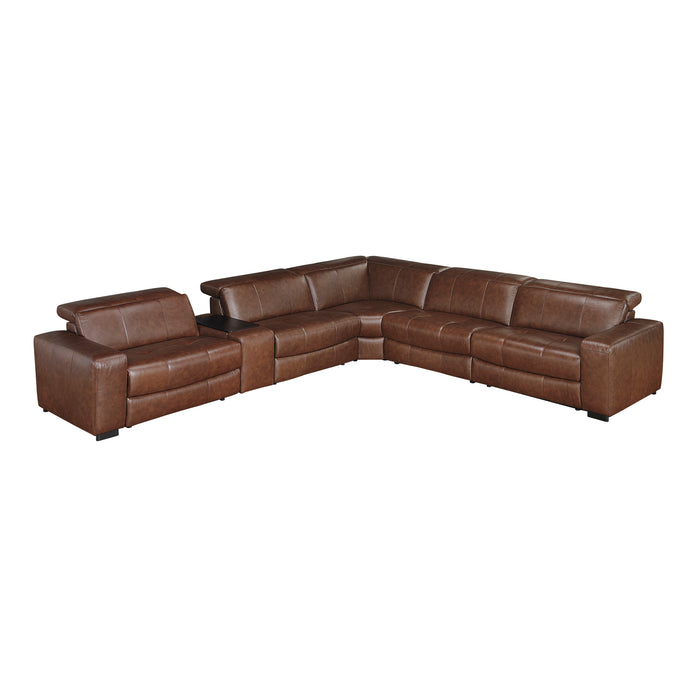 Sutton - (6)6-Piece Modular Power Reclining Sectional with Power Headrests and Charging Ports