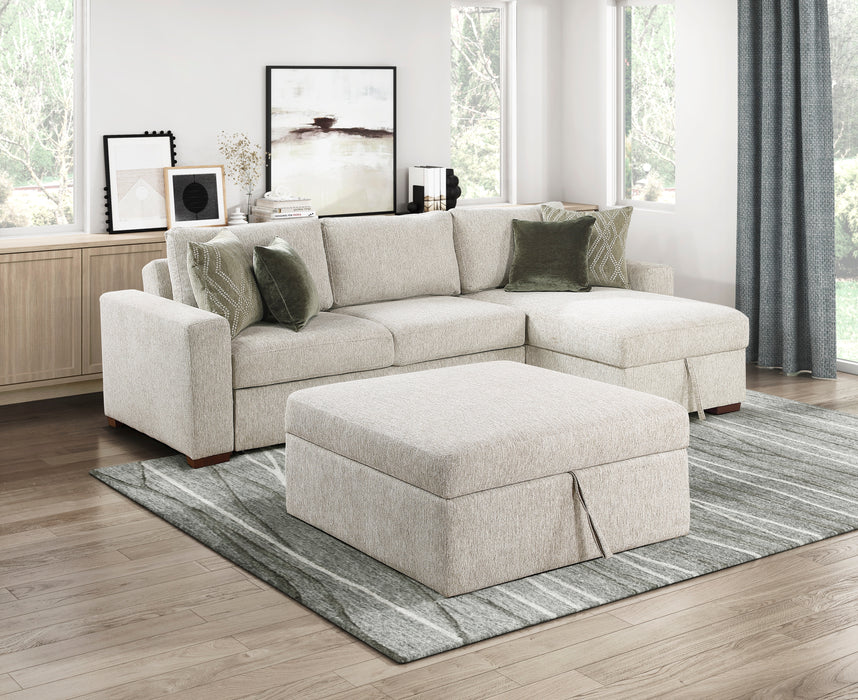 Isla - (4)3-Piece Sectional with Convertible and Reversible Chaise,  Hidden Storage, Click Motion Back and Ottoman