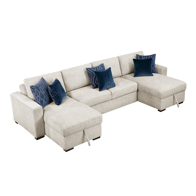 Isla - (4)3-Piece Sectional with Convertible and Reversible Chaise,  Hidden Storage, Click Motion Back