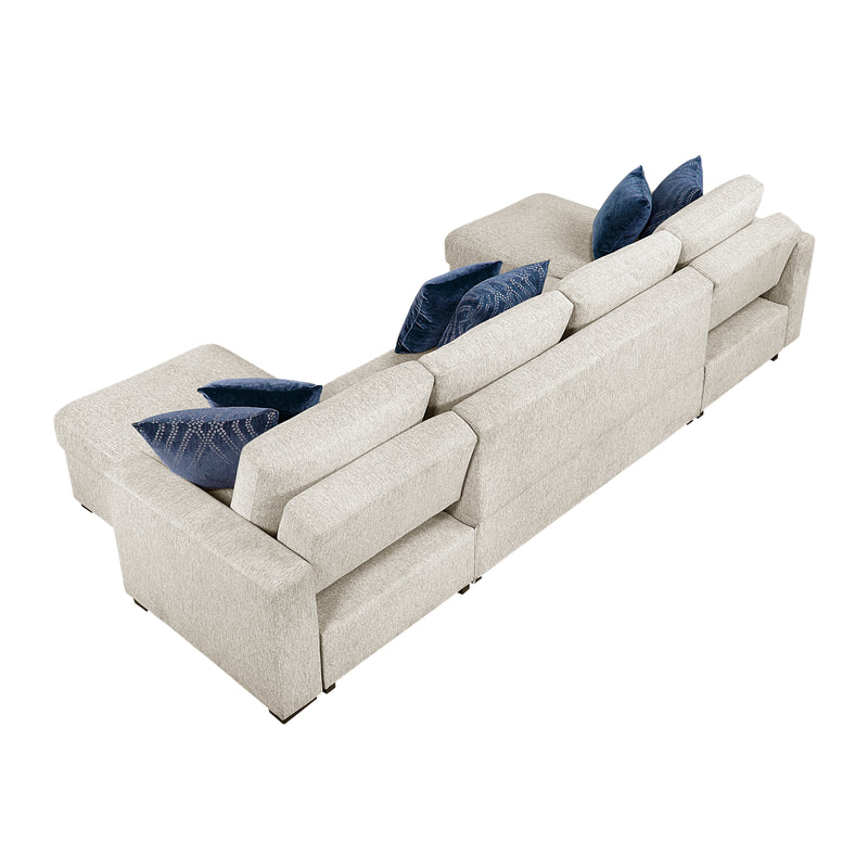 Isla - (4)3-Piece Sectional with Convertible and Reversible Chaise,  Hidden Storage, Click Motion Back
