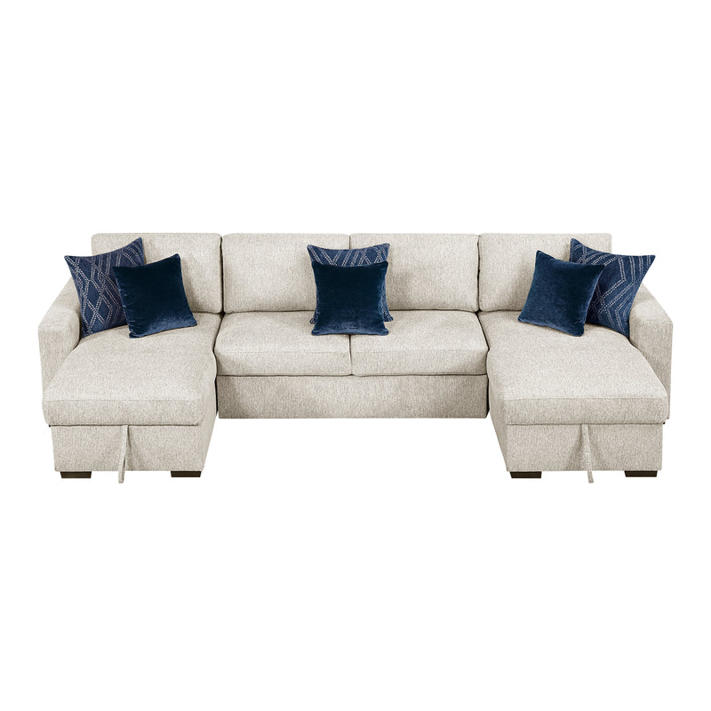 Isla - (4)3-Piece Sectional with Convertible and Reversible Chaise,  Hidden Storage, Click Motion Back