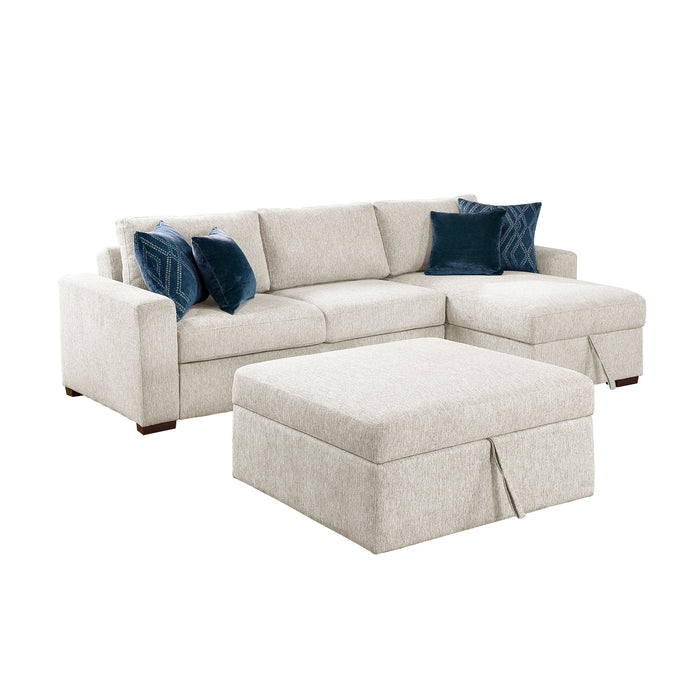 Isla - (4)3-Piece Sectional with Convertible and Reversible Chaise,  Hidden Storage, Click Motion Back and Ottoman