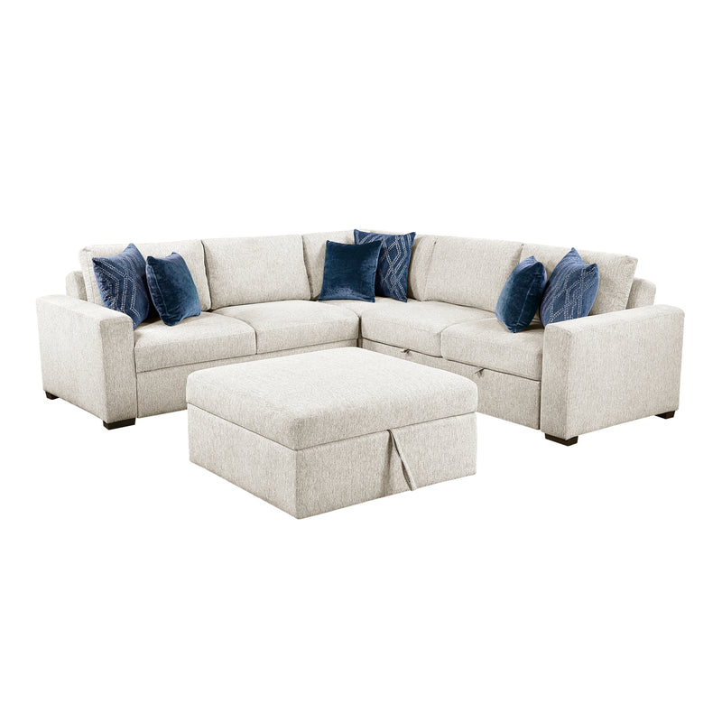 Isla - (5)4-Piece Sectional with Pull-out Bed and Ottoman