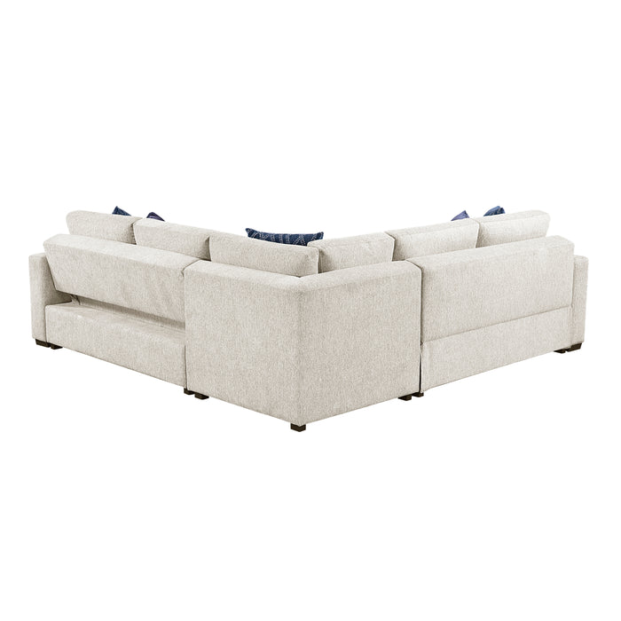 Isla - (5)4-Piece Sectional with Pull-out Bed and Ottoman