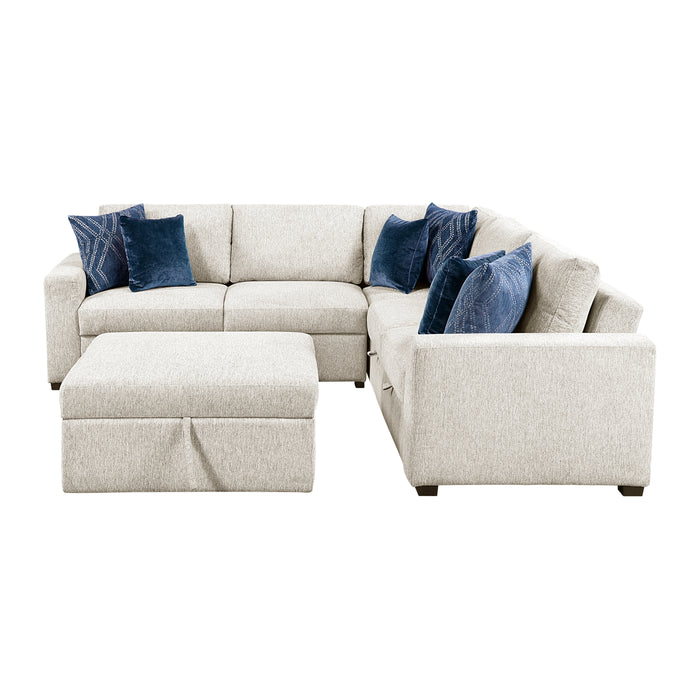 Isla - (5)4-Piece Sectional with Pull-out Bed and Ottoman