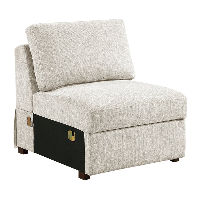 Isla - (5)4-Piece Sectional with Reversible Chaise, Pull-out Bed and Hidden Storage