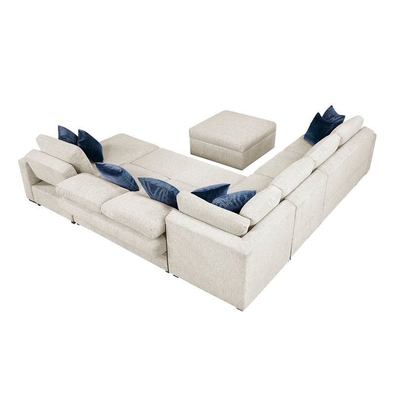 Isla - (7)6-Piece Sectional with Reversible Chaise, Pull-out Bed, Hidden Storage and Ottoman