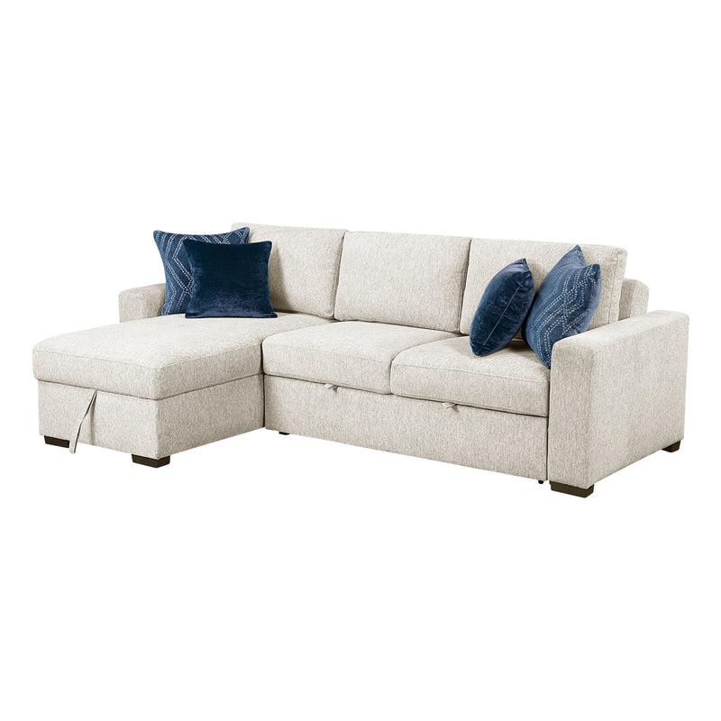 Isla - (3)2-Piece Sectional with Reversible Chaise, Pull-out Bed and Hidden Storage, Click Motion Back