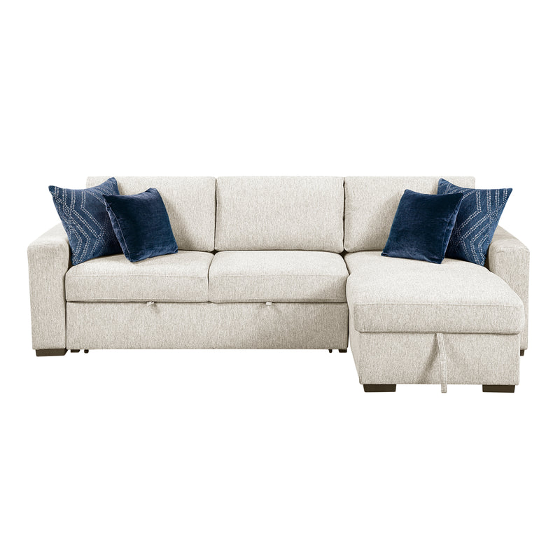 Isla - (3)2-Piece Sectional with Reversible Chaise, Pull-out Bed and Hidden Storage, Click Motion Back