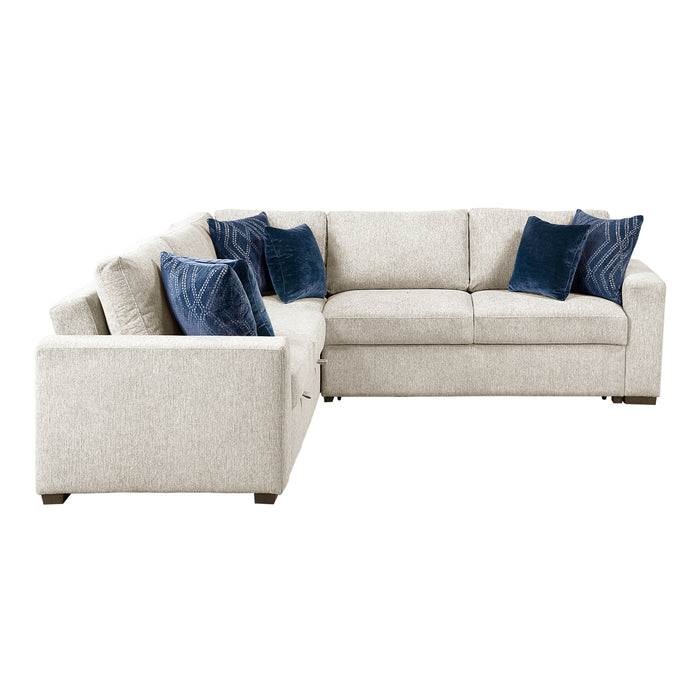Isla - (4)3-Piece Sectional with Pull-out Bed