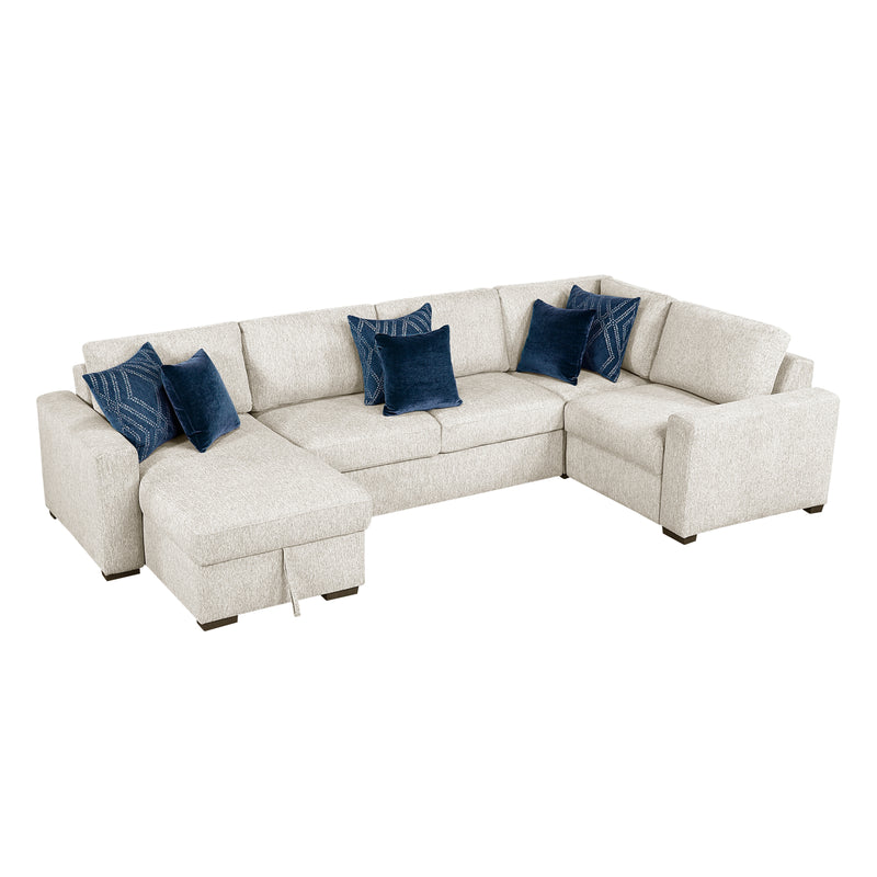 Isla - (5)4-Piece Sectional with Convertible and Reversible Chaise,  Hidden Storage, Click Motion Back