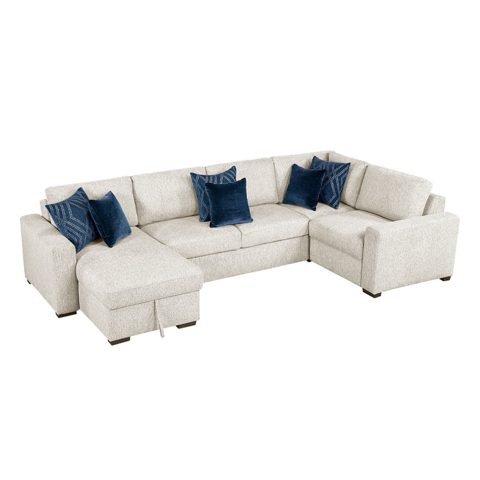 Isla - (5)4-Piece Sectional with Convertible and Reversible Chaise,  Hidden Storage, Click Motion Back
