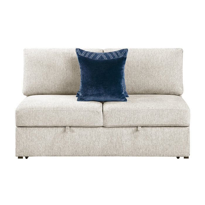 Isla - (4)3-Piece Sectional with Reversible Chaise, Pull-out Bed, Hidden Storage and Ottoman, Click Motion Back