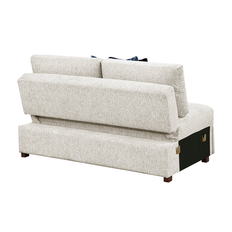 Isla - (4)3-Piece Sectional with Reversible Chaise, Pull-out Bed, Hidden Storage and Ottoman, Click Motion Back