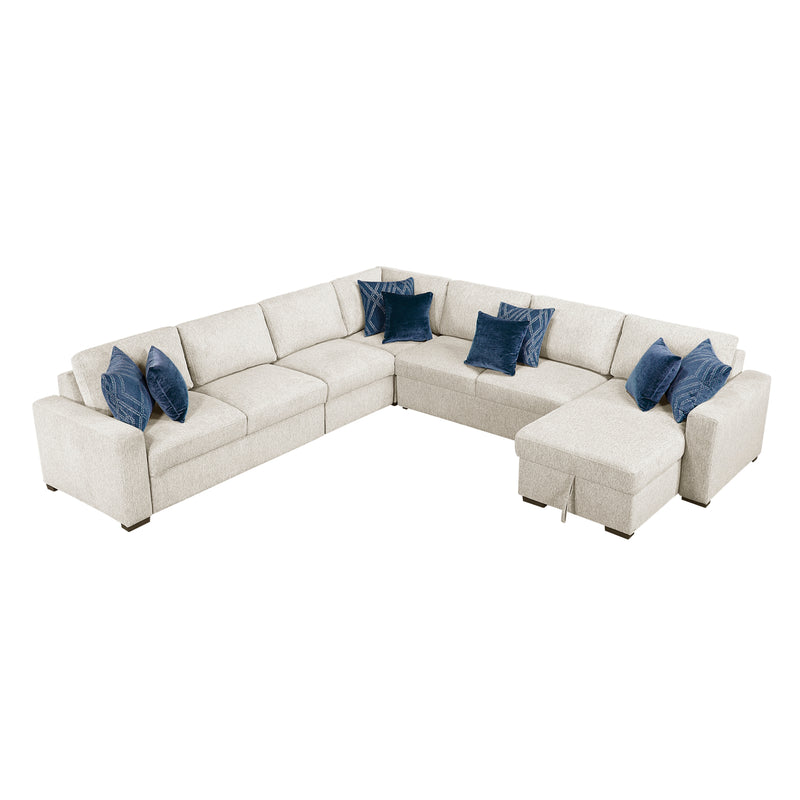 Isla - (6)5-Piece Sectional with Convertible and Reversible Chaise,  Hidden Storage, Click Motion Back