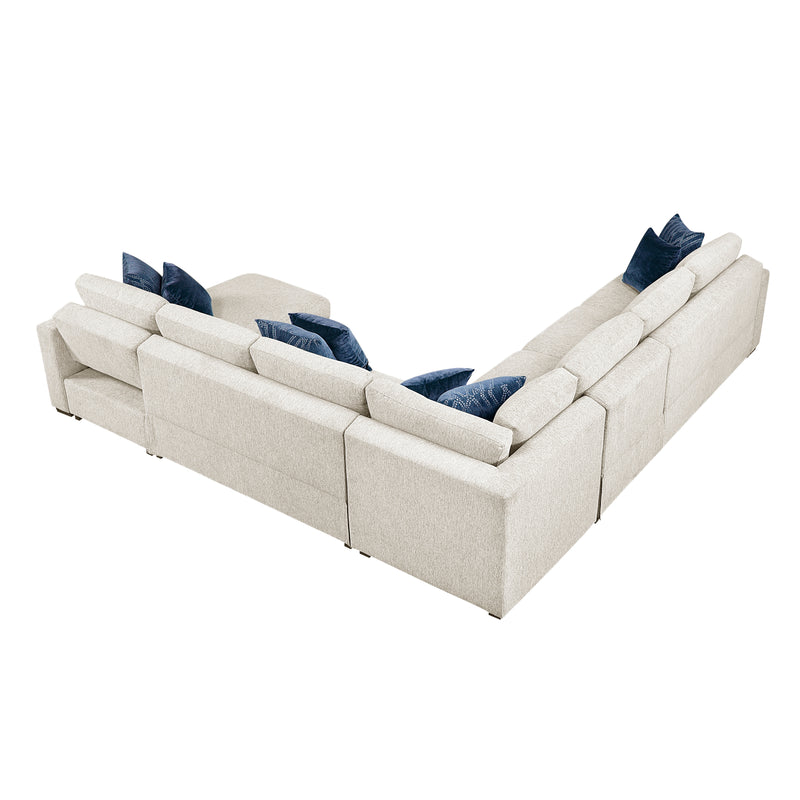Isla - (6)5-Piece Sectional with Convertible and Reversible Chaise,  Hidden Storage, Click Motion Back