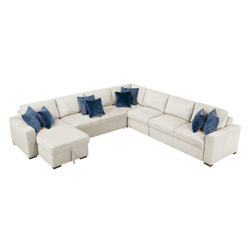 Isla - (6)5-Piece Sectional with Convertible and Reversible Chaise,  Hidden Storage, Click Motion Back