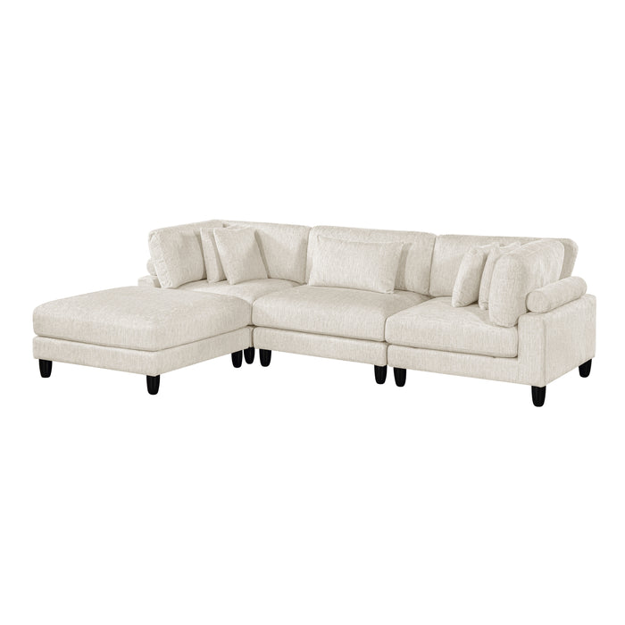 ;Robstown - (4)4-Piece Modular Sectional with Ottoman