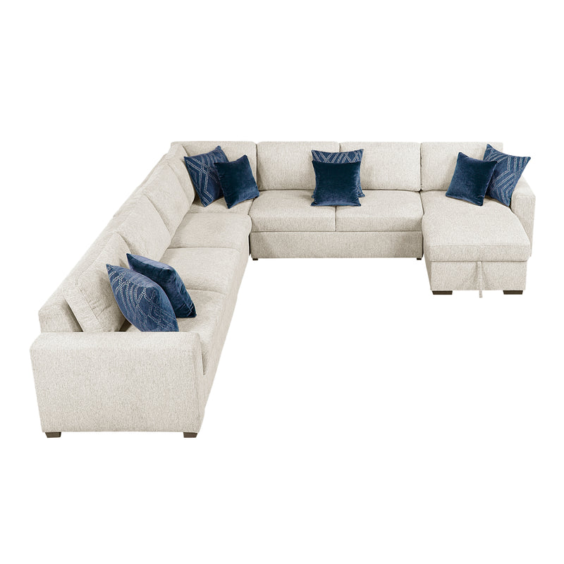 Isla - (6)5-Piece Sectional with Convertible and Reversible Chaise,  Hidden Storage, Click Motion Back