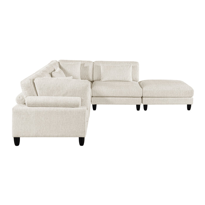 ;Robstown - (5)5-Piece Modular Sectional with Ottoman
