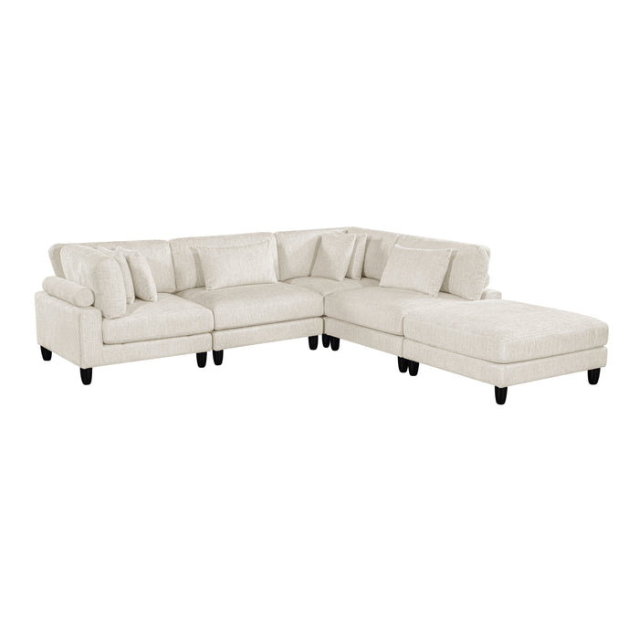 ;Robstown - (5)5-Piece Modular Sectional with Ottoman