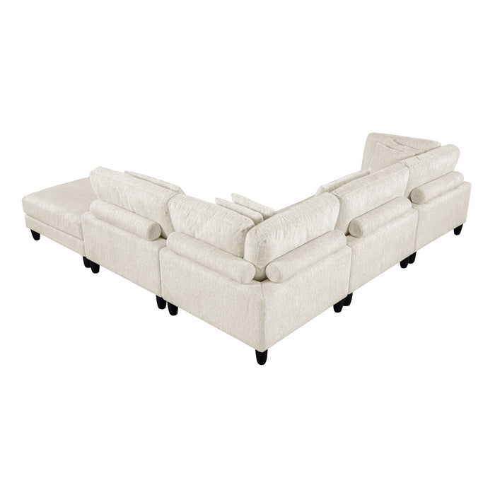 ;Robstown - (5)5-Piece Modular Sectional with Ottoman