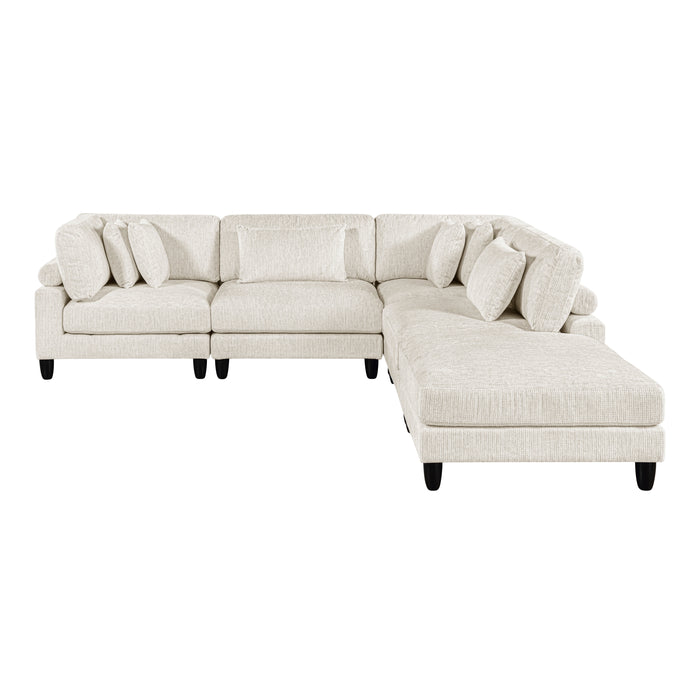 ;Robstown - (5)5-Piece Modular Sectional with Ottoman