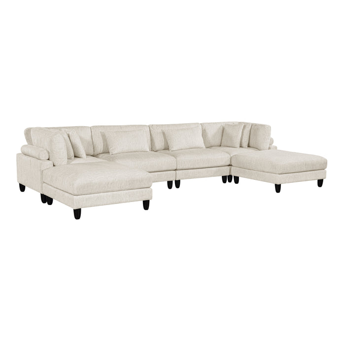 ;Robstown - (6)6-Piece Modular Sectional with Ottomans