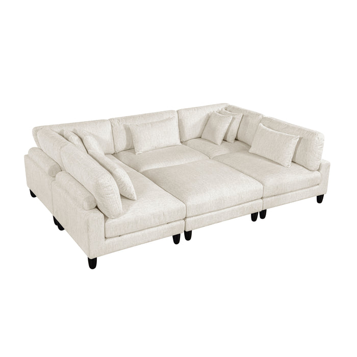 ;Robstown - (6)6-Piece Modular Sectional with Ottoman