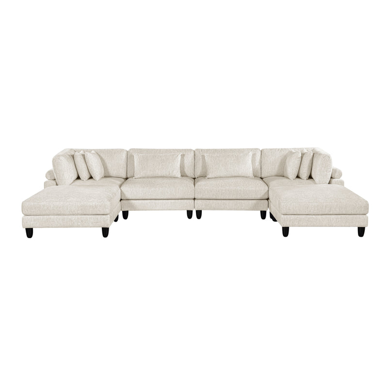 ;Robstown - (6)6-Piece Modular Sectional with Ottomans