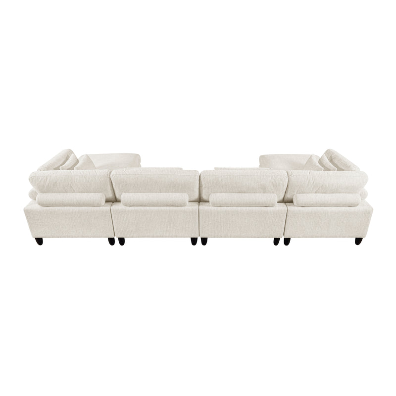 ;Robstown - (6)6-Piece Modular Sectional with Ottomans