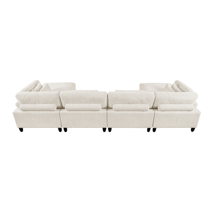 ;Robstown - (6)6-Piece Modular Sectional with Ottomans