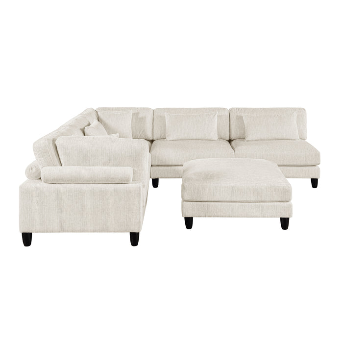 ;Robstown - (6)6-Piece Modular Sectional with Ottoman
