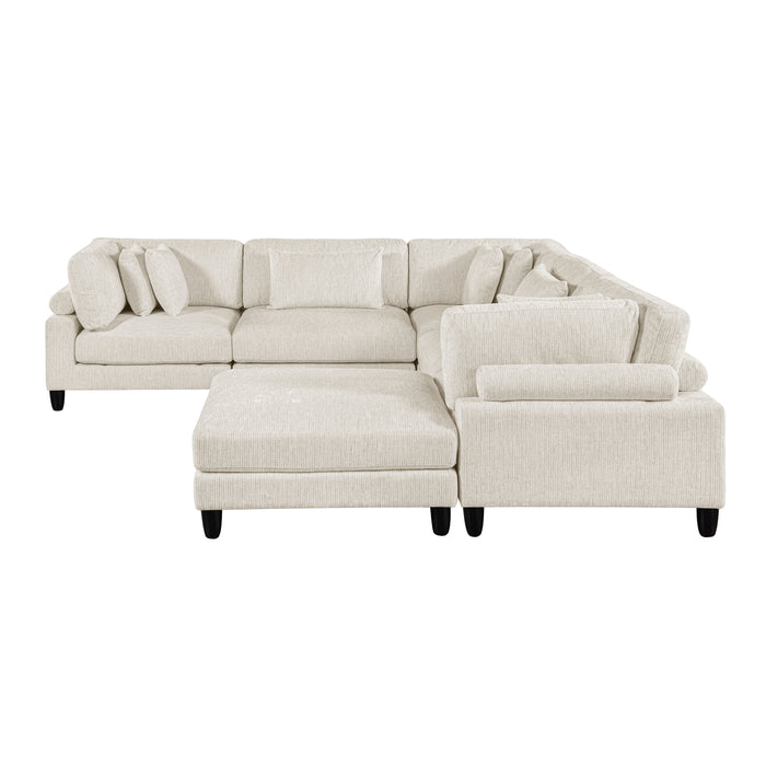 ;Robstown - (6)6-Piece Modular Sectional with Ottoman