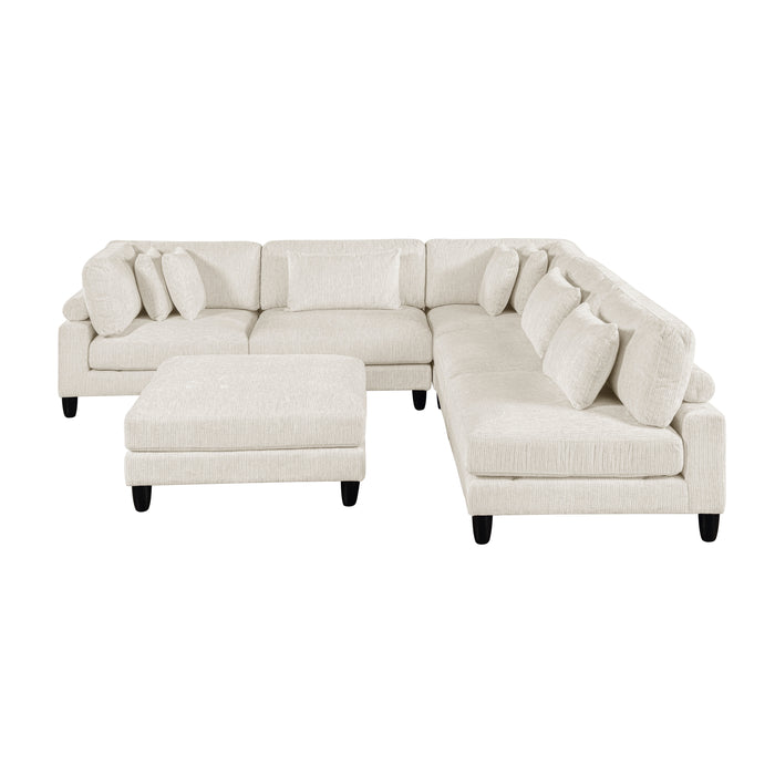 ;Robstown - (6)6-Piece Modular Sectional with Ottoman