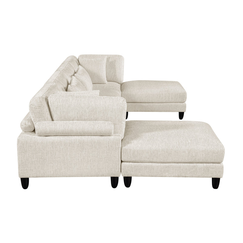 ;Robstown - (6)6-Piece Modular Sectional with Ottomans